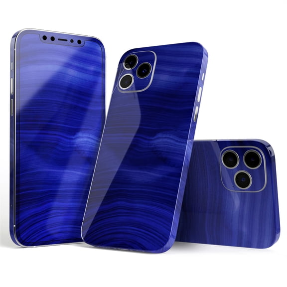 DesignSkinz Vivid Agate Vein Slice Blue V7 Full-Body Skin Decal Wrap Cover for iPhone 16