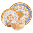 thumbnail image 4 of Gibson Laurie Gates Tierra Mosaic 12-Piece Round Stoneware Dinnerware Set, Yellow, 4 of 8