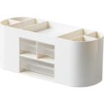 thumbnail image 2 of Desk Organizer, Pen Holder with 3 Drawers and 7 Compartments, Desk Supplies Organizer for Office, Home, School (Off-white), 2 of 2