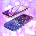 thumbnail image 4 of Google Pixel 4 XL Case, Kaesar Rhinestone Quicksand Flowing Liquid Floating Ultra Thin Shock Absorption Clear TPU Case for Google Pixel 4 XL (Blue/Purple), 4 of 5
