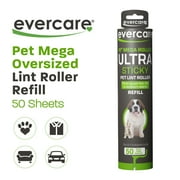 Evercare Mega Handheld Lint Roller Refill – 50 Sheets per Roll, 10 Wide Sheets, Extra Sticky, Compatible with Mega Roller