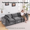 thumbnail image 6 of 3 Seater Cloud Couch, No Assembly Required Modular Boneless Sofa, Comfy Deep Seat Sectional Sofa for Living Room, Bedroom, Apartment, 6 of 7
