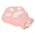 thumbnail image 1 of Bolsa de agua caliente de silicona, compresa caliente, portátil, pata de oso de dibujos animados, a prueba de fugas, calefacción por microondas, botella de agua caliente, 450ml, rosa, 1 of 8