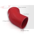thumbnail image 3 of JDM Sport Universal for Forced Induction Cars 2.75" Inch 45 Degree Elbow Bend Angle Silicone Coupler Hose Tube (Red) - Turbo Intercooler Pipe Piping Intake Upgrade, 3 of 4