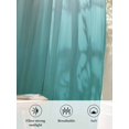 thumbnail image 6 of Sheer Curtains 45 Inch Length, Teal Green Ombre Semi Sheer Curtains Light Filtering Window Treatment, Contemporary Gradient Abstract Art Privacy Voile Drapes for Living Room Bedroom 52x45 Inch, 6 of 7