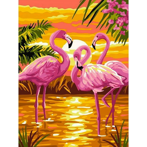 HuaCan 5D Diamond Painting Kits Flamingo for Adults Full Square Drills Picture DIY Paint by Diamond Animal Bead Art Canvas Home Wall Decor Gift 30x40cm/11.8x15.7in