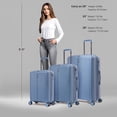thumbnail image 3 of DUKAP AIRLEY 3-Piece Hardside Luggage Sets with Spinner Wheels, Handle and Trolley, (20"/24"/28"), Blue, 3 of 11