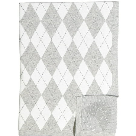 UPC: 0620281019302 | 3 Stories Trading Company Argyle Knit Baby Blanket Grey