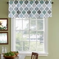 thumbnail image 5 of Green Grey Morocco Pattern Valances for Windows, Turquoise Modern Moroccan Geometric Light Filtering Kitchen Curtains, Rod Pocket Window Valance Curtains for Living Room Bedroom, 42"Wx12"L, 2 Panels, 5 of 9
