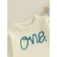 thumbnail image 5 of Bagilaanoe Newborn Baby Boys Girl Knitted Romper Sweater Long Sleeve Bodysuits Letter Embroidered Pullover 9M 12M 18M Infant Warm Jumpers Tops Fall Loose Knitwear, 5 of 9