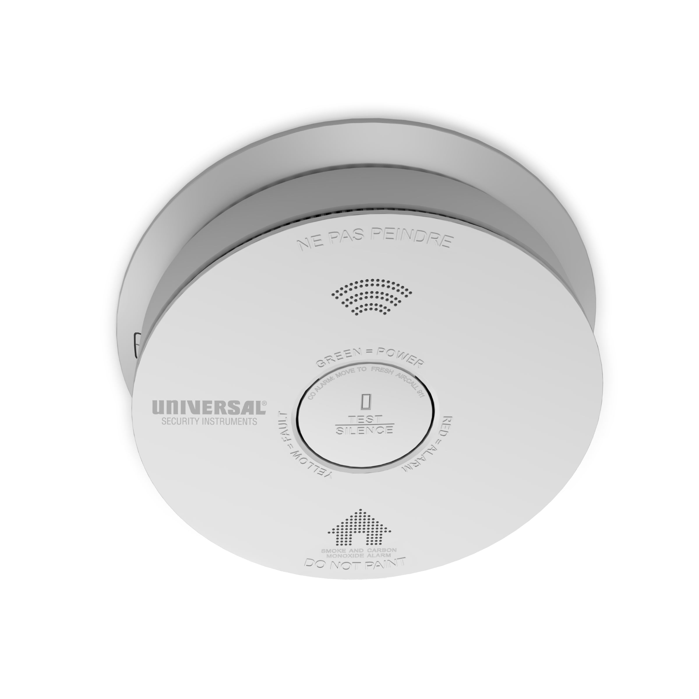 Universal Security Instruments Battery, Smoke, Fire, and Carbon Monoxide, Alarm, with Voice Alerts