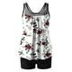 thumbnail image 5 of Traje de baño de 2 piezas para mujer, trajes de baño para mujer, traje de baño de dos piezas con estampado de rayas y espalda de tirantes para mujer, vestido de baño para mujer, 5 of 6