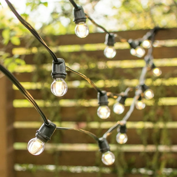 Commercial String Lights Commercial LED Globe String Lights 100Ft Black