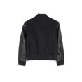 thumbnail image 2 of X RAY JEANS  Boy's Wool Varsity Bomber Jacket With Grainy PU Sleevees, Black/Black, L, 2 of 10