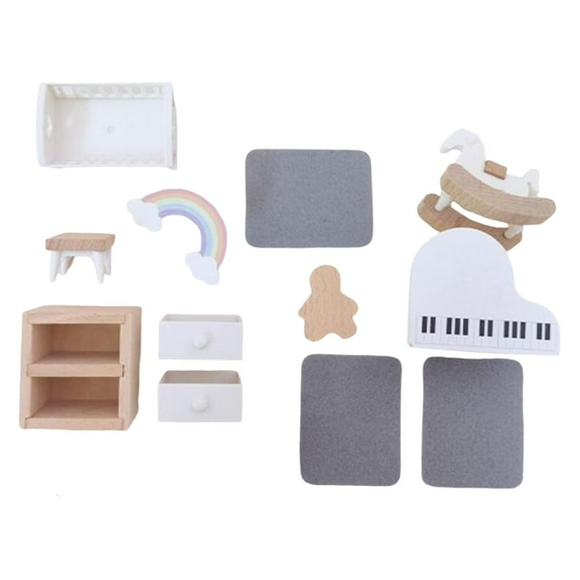 de muebles de en miniatura Estilo retro Artesanía Modelo Diseño de escena Accesorios Madera 1/12 para niñas Adorno , Cuarto Cuarto de los Salvador Juguetes de casa de muñecas