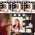 thumbnail image 3 of Yeshouse 1 Piece Modern Vanity Table Set with Mirror, Lights, 8 Drawers and 2 Shelves, Black, 3 of 6