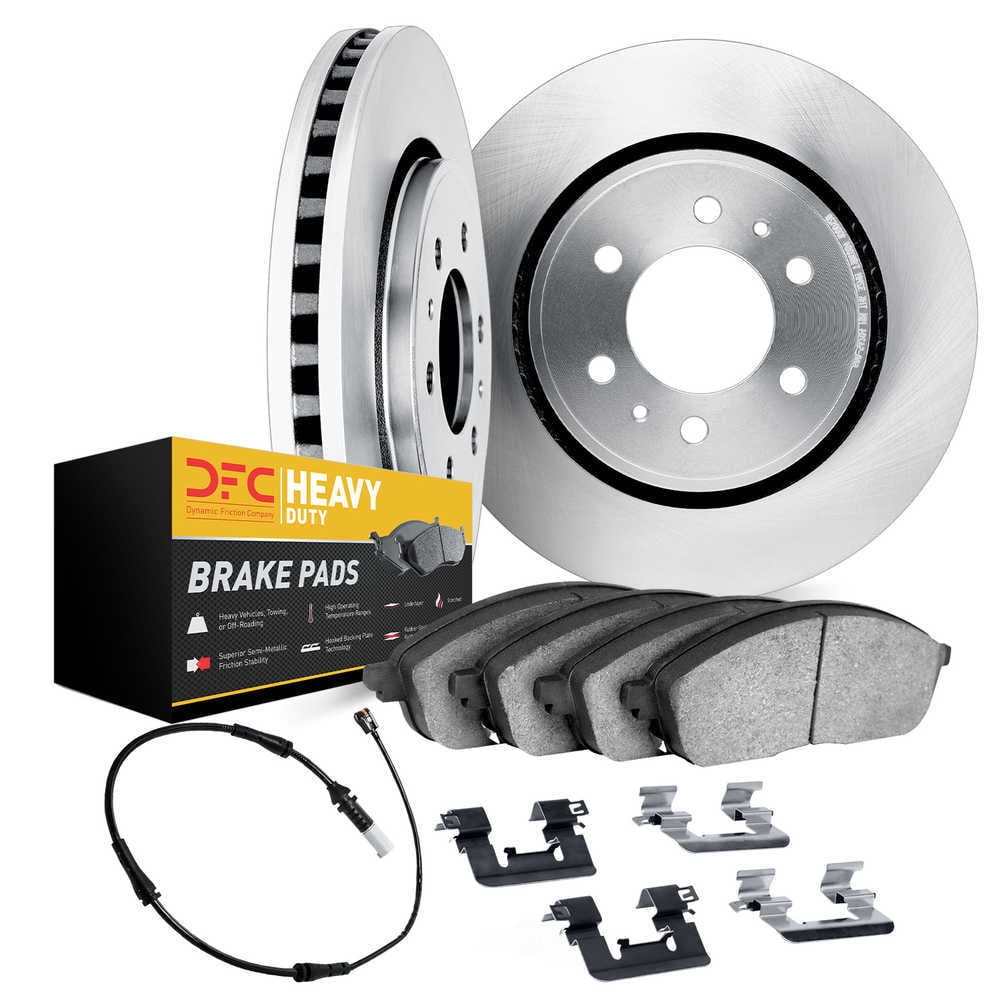 Dynamic Friction Company 6222-63386 DFC Rotors with Heavy Duty Brake Pads includesSensor and