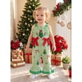 thumbnail image 4 of Cjfdfy Toddler Baby Girl Christmas Overalls Outfit Christmas Tree Bow Plaid Embroidered Ruffle Flare Pants Jumpsuit Little Baby Cute My 1St Christmas Clothes 1-6Y, 4 of 9