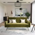 Z by Novogratz Stevie Futon, Convertible Sofa Bed Couch, Green Velvet