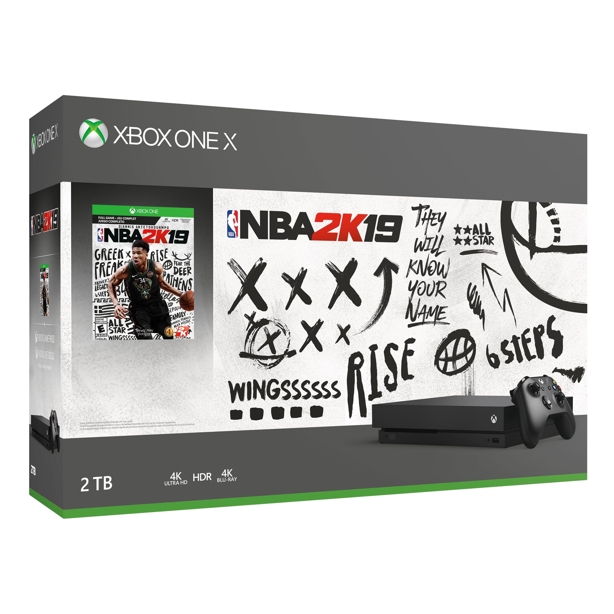 Microsoft Xbox One X 2TB SSHD NBA 2K19 Bundle with Wireless Controller
