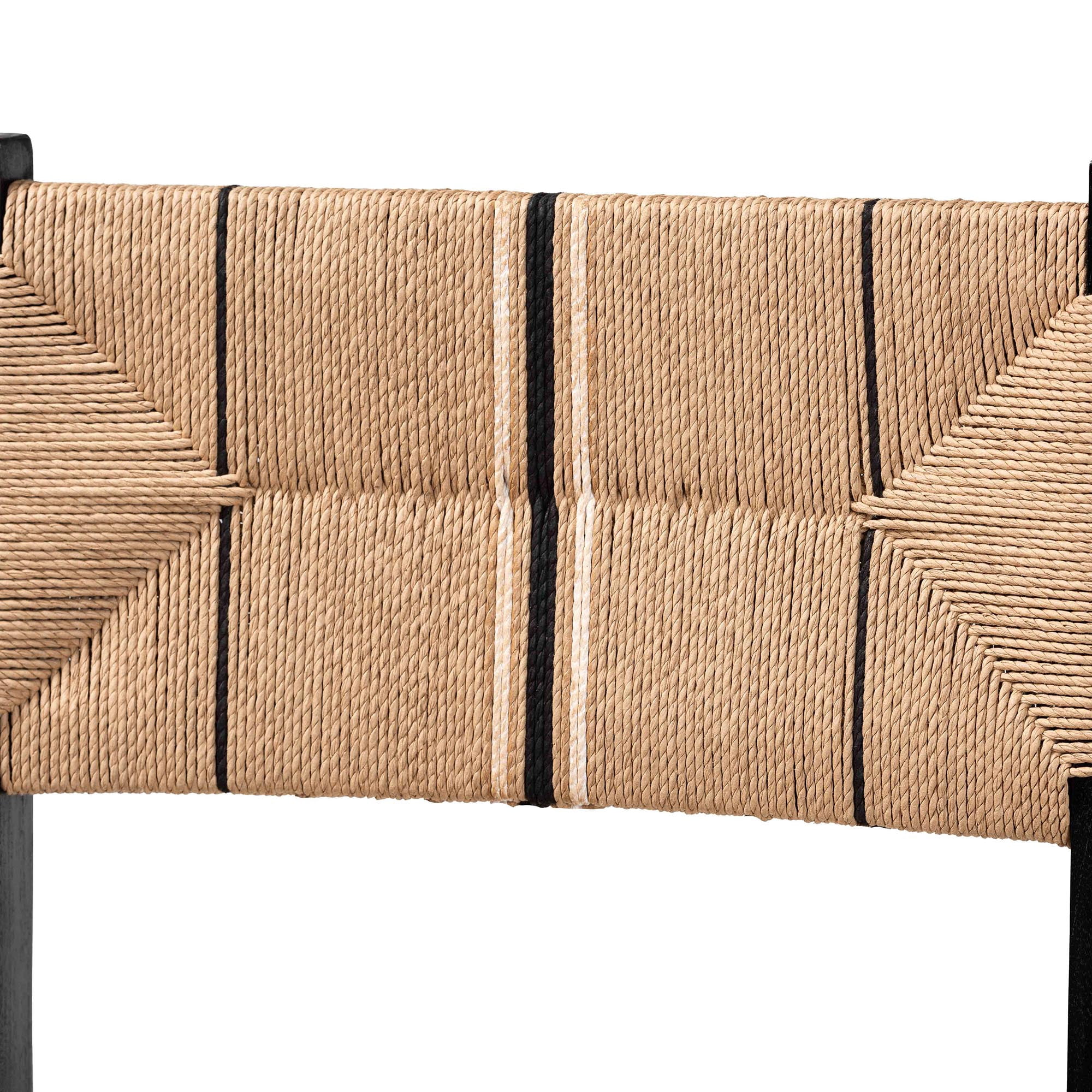 bali & pari Prita Bohemian Paper Loom and Black Mahogany Wood 2-Piece Bar Stool Set