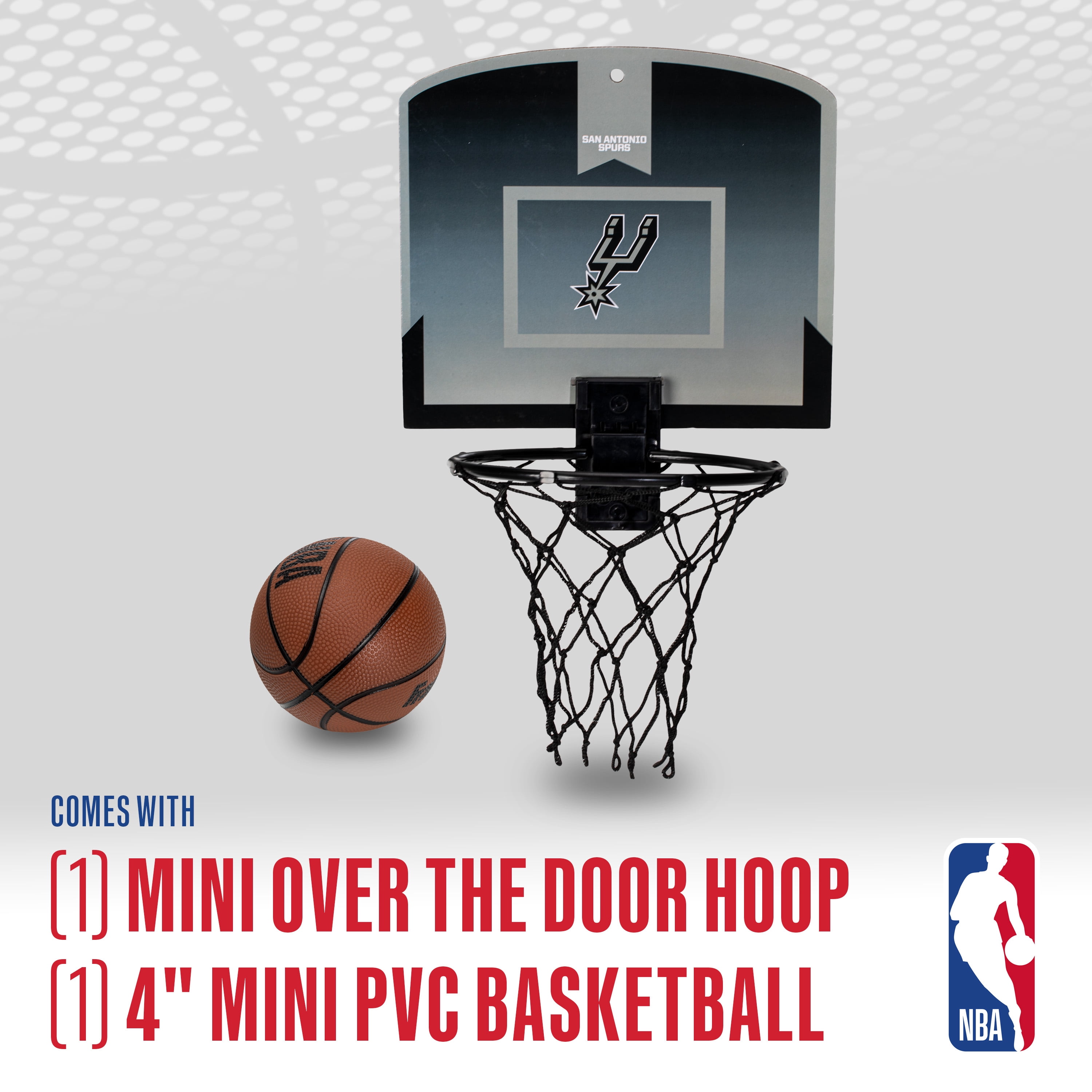 Franklin Sports NBA San Antonio Spurs Mini Over the Door Basketball Hoop - Kids Indoor Mini Basketball Hoop with Basketball - NBA Fan Shop Mini Hoop for Bedroom + Office - Over the Door Mini Hoop Set