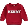 thumbnail image 1 of Koijhnb Ensemble de Noël pour Bébé Garçon Fille, Chandail en Molleton à Manches Longues avec Imprimé Lettre, Col Rond, 1-5 Ans, 1 of 6