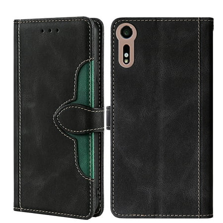 VIGOROSO Genuine Leather Case Cover For Sony xperia XZ / XZS Kickstand Slot Card Holder Wallet Luxury Shockproof Card Pocket
