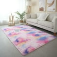 thumbnail image 3 of Leodye 1PCS Tie-dyed Gradient Silk Wool Carpet - 62X31in Mat, Decorative for Living Room Coffee Table & Bedroom Bedside, 3 of 3