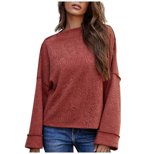 KBKYBUYZ Fall Clothes For Women 2022 Women Stylish Oneck Loose