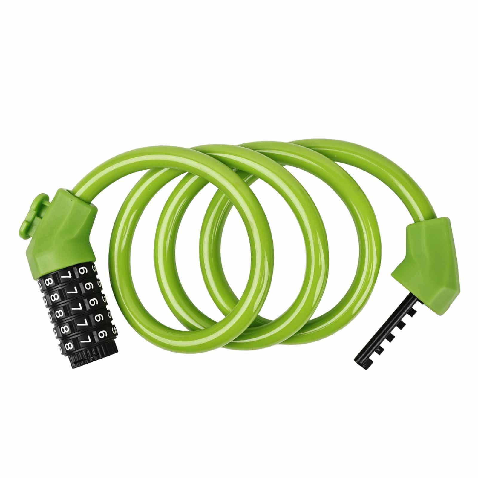 Bike Lock Cable Bike Cable Lock Combination 4 Foot Long Coiled Combination Bike Lock Anti Theft Security for Bicycles E Bikes Scooters Lime Green 1 Pack