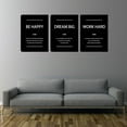 thumbnail image 4 of Motivational Wall Art Office Wall Decor Inspirational Canvas Painting Work Hard Positive Quote Picture Poster Prints for Office Dorm Bedroom Living Room Men Inspiring Artwork Gift 12"x16"x3, 4 of 6