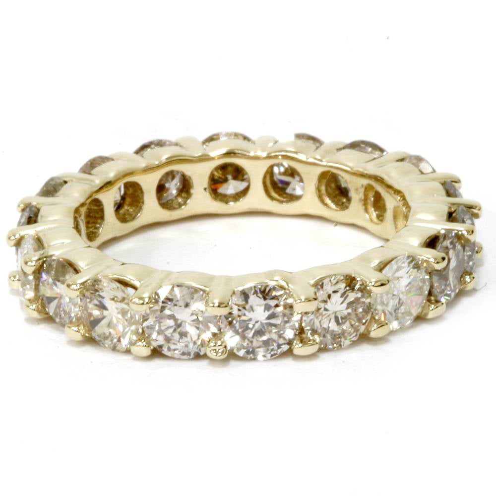 14K Yellow Gold Diamond Eternity Ring 4 Carat Womens