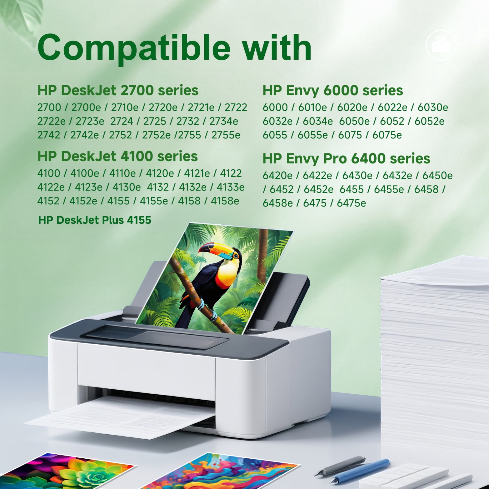67XL Ink Cartridges Compatible for HP 67 Ink Cartridge for Ink 67 for DeskJet 2700 2752e 2755e 2855e 4155e 4255e Envy 6000 6055 6055e Printer (Black, Tri-color)