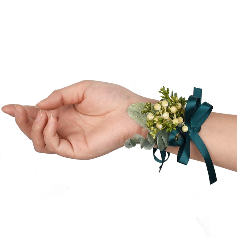 emerald green dress with sleeves Matching Ribbon Corsage and Boutonniere – Washday Floral