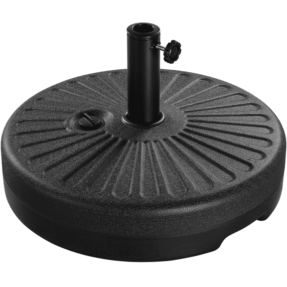 Renwick Fillable HDPE Patio Umbrella Base with 22 L Capacity, Black