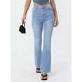thumbnail image 5 of EMMIOL Women's High Waist Stretchy Flare Jeans Light Wash Bell Bottom Denim Pants Y2K Trendy Vintage Jeans, 5 of 6