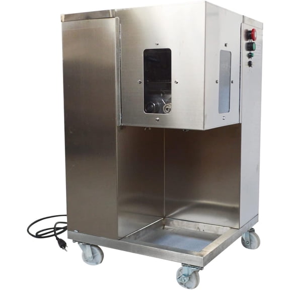 EQCOTWEA Shredded Meat Cutting Machine Steak Pork Slicer Cutter Stainless Steel with Double 5mm Blades