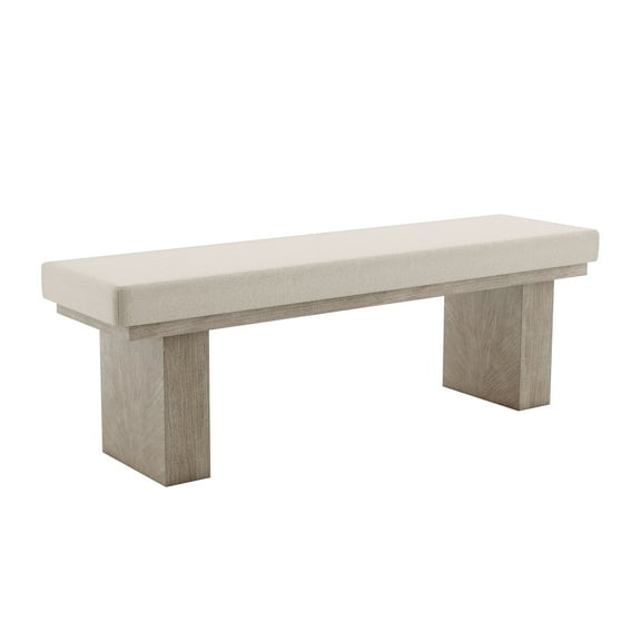 Furniture of America Foome Modern Farmhouse Upholstered Solid Wood Bench, Natural