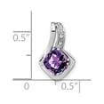 thumbnail image 2 of Auriga 10k White Gold Amethyst and Diamond Pendant for Women (L-15.9mm, W-10mm), 2 of 4