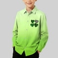 thumbnail image 2 of RXMEKW Chemise à Manches Longues Imprimée pour la Saint-Patrick pour Garçons avec Col Rabattu, 95 % Coton 5 % Spandex, Vert, 2 of 7