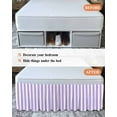 thumbnail image 7 of Purple White Striped Bed Skirt Rectangular Geometric Bed Skirts Queen Size 16 Inch Drop, Wrap Around Dust Ruffle&nbsp;Bedskirt with Adjustable Elastic Belt for Queen Size Beds, 7 of 7