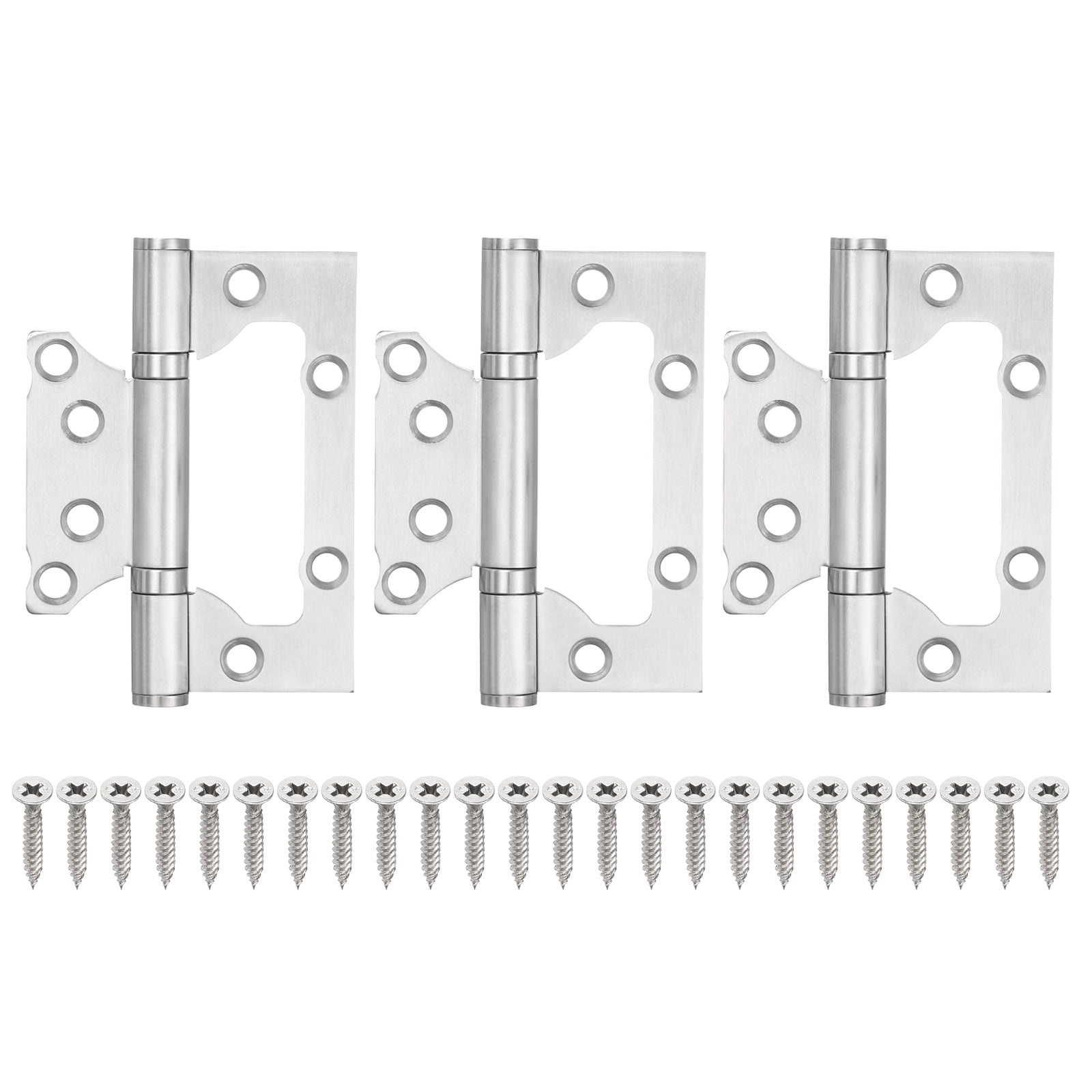 Penrod Stainless Steel Ball Bearing Door Hinges - 4 Inch With Square Corners, 3 Pack