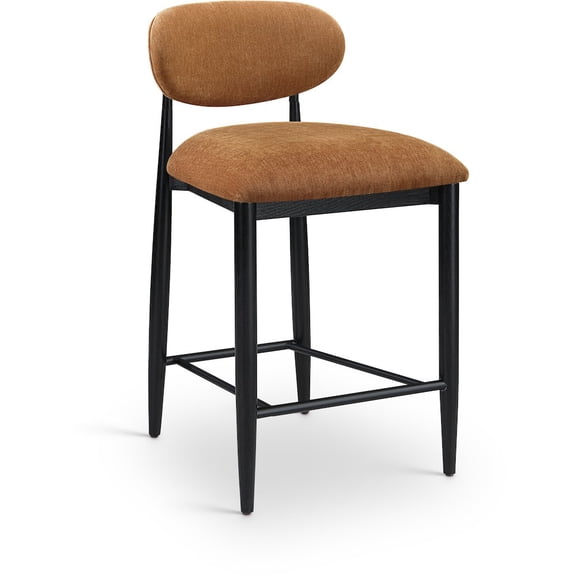 Meridian Furniture Riccio Cognac Performance Fabric Upholstered Stool