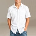 thumbnail image 2 of HAiming Boys School Shirts Summer Short Sleeve Collared Uniform Tee with Pockets Loose Casual Solid Color Blouses Outwear Kids Tops, 2 of 6