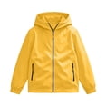 thumbnail image 3 of Boys Waterproof Windbreaker Outdoor Jacekt Full Zip Lightweight Soft Lining Fall Fashion Kids Raincoat with Hood Yellow 6, 3 of 8