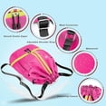 thumbnail image 4 of Mochila impermeable rosa para gimnasio con compartimento para zapatos y agua, 4 of 5