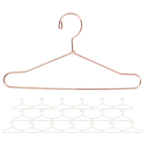 VORCOOL 20Pcs Metallic Finish Hangers For Doll Gowns Iron Organizing Rose Gold