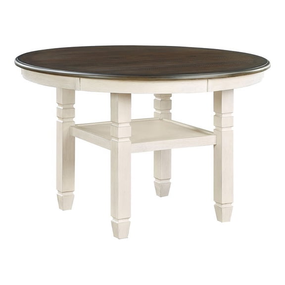 Lexicon Transitional Wood Dining Room Table in Brown/Antique White