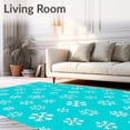 thumbnail image 2 of ODIKA 3'x5' Machine Washable Non-Slip Area Rug, Joyful Symphony Half Round Entryway Adornment High Traffic Rug, Blue, 605476, 2 of 5